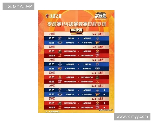 2018年CBA季后赛对阵名单确定 八强球队争夺总冠军资格